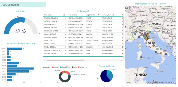 Power BI Anagrafica del personale Business Intelligence HR EBC Consulting