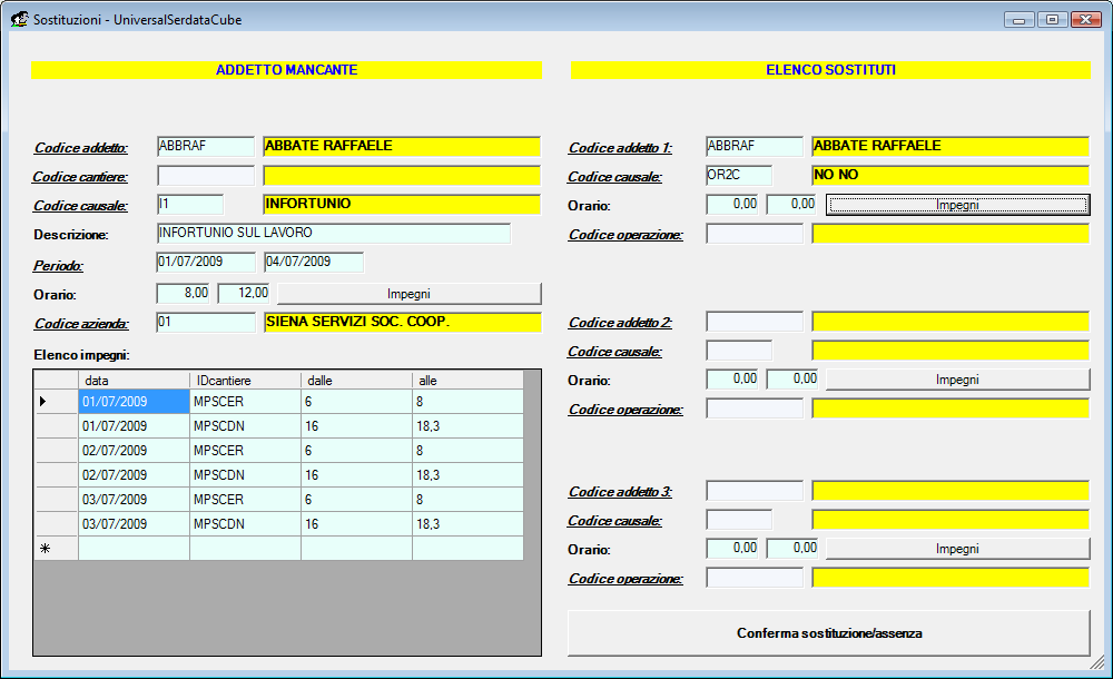 SOFTWARE Gestione presenze personale addetto pulizie appalti settore alberghiero