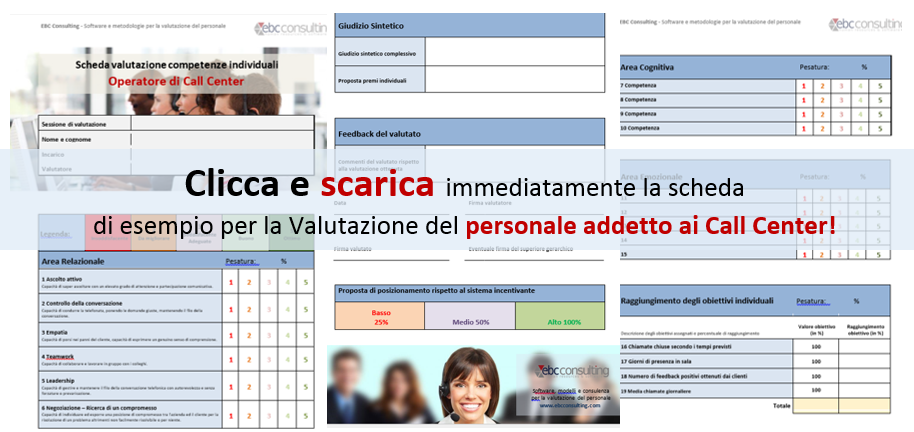 Scheda esempio valutazione personale addetto ai call center clicca