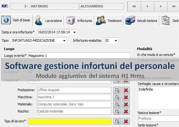 Software gestione infortuni del personale H1 Hrms EBC Consulting
