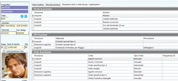 Verifica sicurezza visite mediche DPI Formazione con H1 Hrms EBC CONSULTING