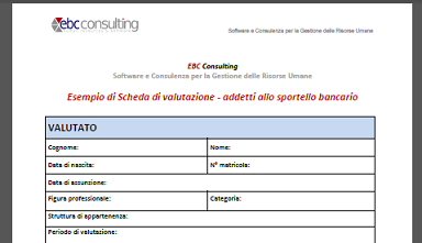 Modelli E Schede Di Valutazione Del Personale Nel Settore Bancario E Del Credito