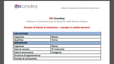 Modelli E Schede Di Valutazione Del Personale Nel Settore Bancario E Del Credito