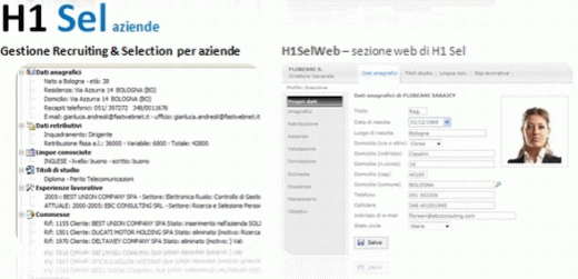 Immagine della sezione recruiting & selection area risorse umane di h1 hrms