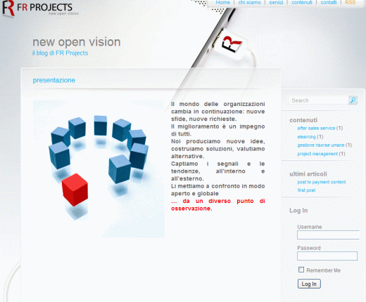 Sito FR Projects - consulenza aziendale e formazione del personale - e learning