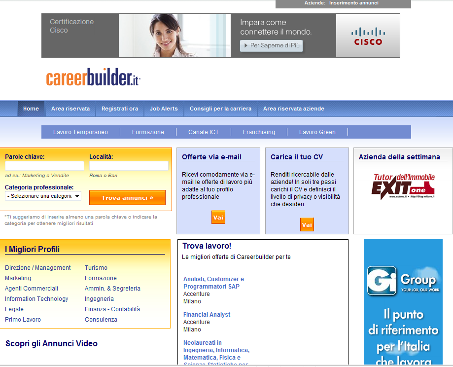 CareerBuilder annunci di lavoro in Italia, partner di EBC Consulting, integrazione per Multiposting e recruiting